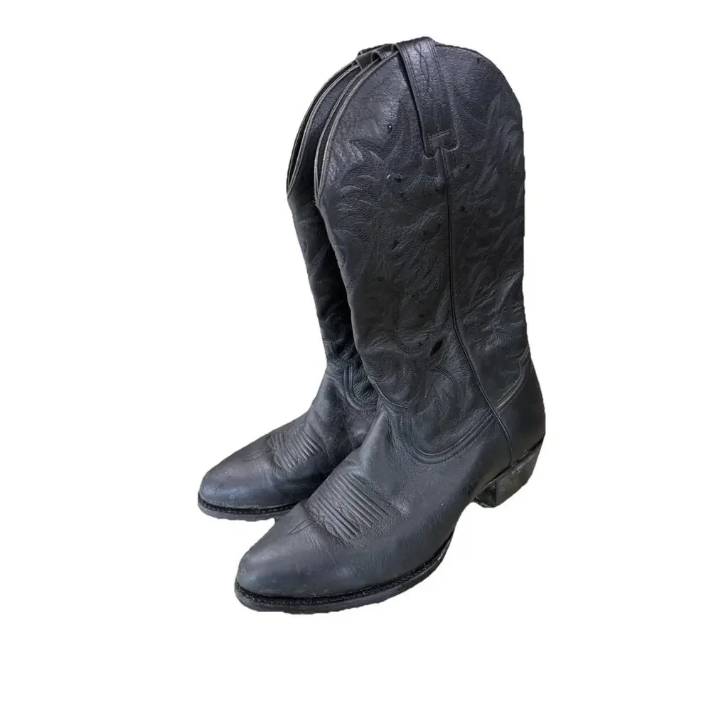 Ariat Heritage Men Western R-Toe Black Leather Cowboy Boots Size 12D Style 34770